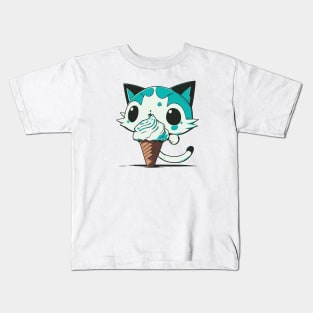 lolicat blue Kids T-Shirt